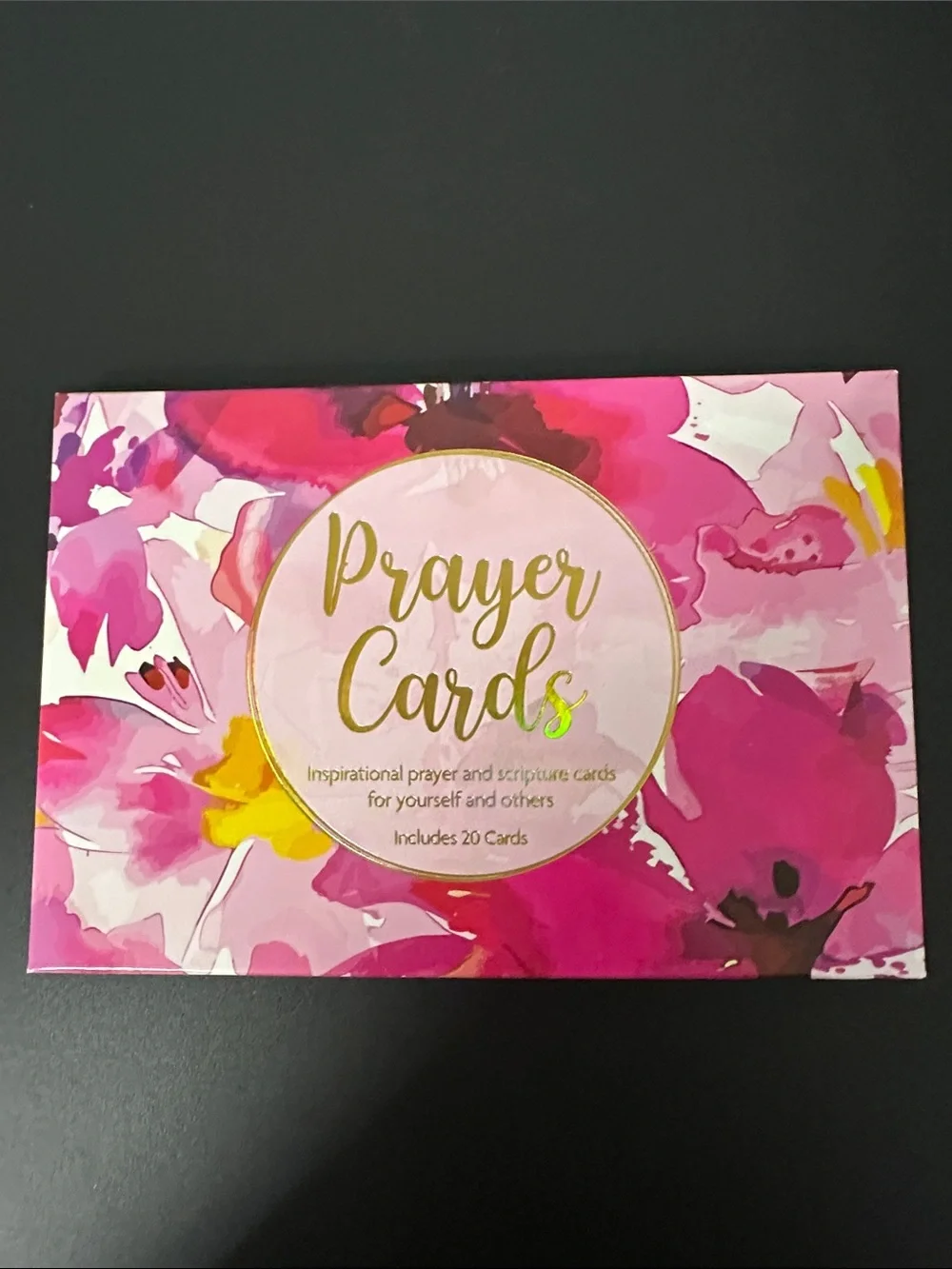 Floral Prayer Cards Set X2 with Gold Script